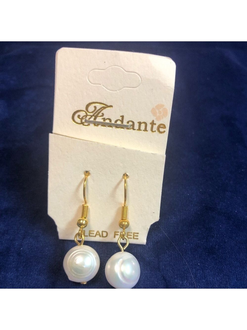 Andante Natural Freshwater Water Pearl Dangle Earrings
